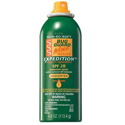 Avon Skin So Soft Bug Guard Plus Expedition SPF 28 Aerosol Spray, 4 Ounces (2 Units)