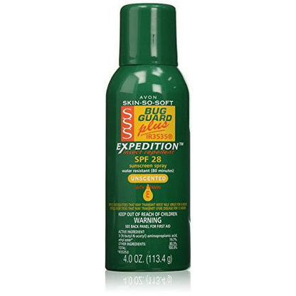 Avon Skin So Soft Bug Guard Plus Expedition SPF 28 Aerosol Spray, 4 Ounces (2 Units)